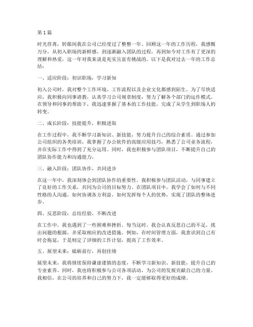 新员工公司年度个人总结(3篇)