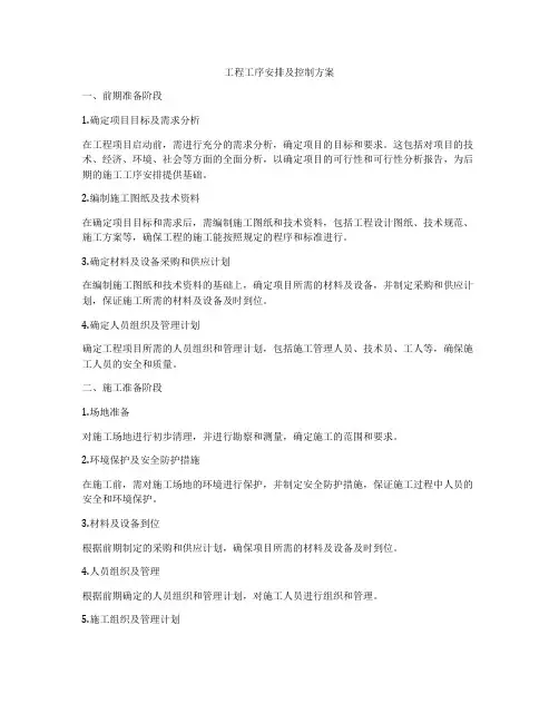 工程工序安排及控制方案