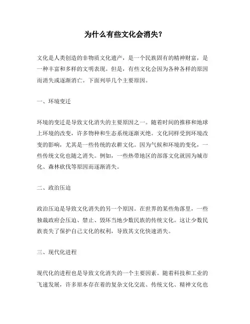 为什么有些文化会消失？