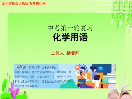 最新中考化学第一轮复习化学用语(共31张PPT)教育课件