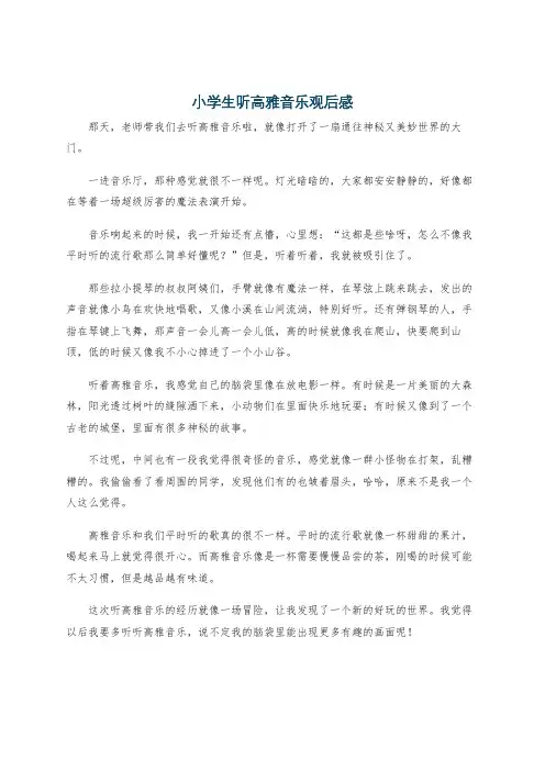 小学生听高雅音乐观后感