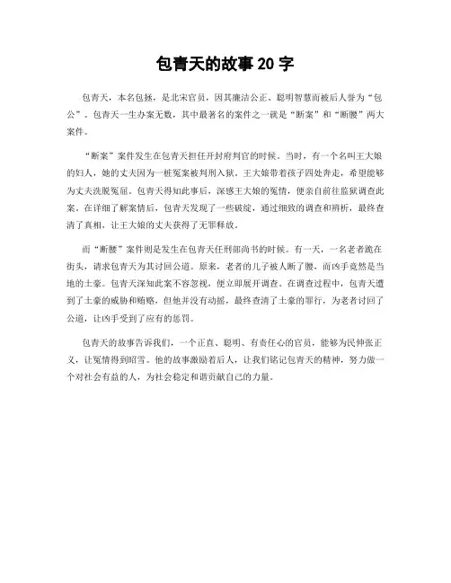 包青天的故事20字