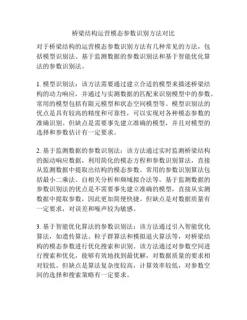 桥梁结构运营模态参数识别方法对比