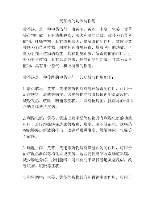 黄芩汤的功效与作用