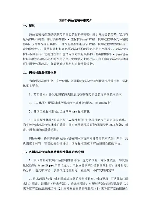 药品包装标准简介