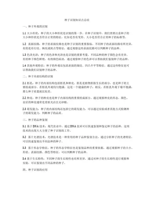 种子识别知识点总结
