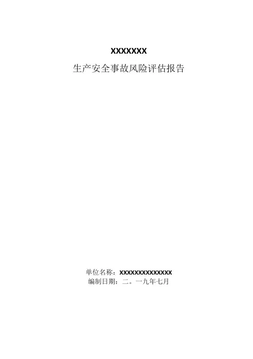非煤地下矿山XX矿事故风险评估报告