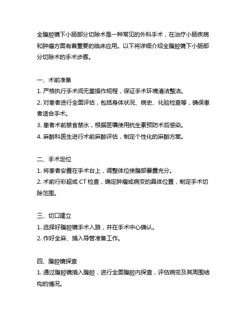 全腹腔镜下小肠部分切除术手术步骤