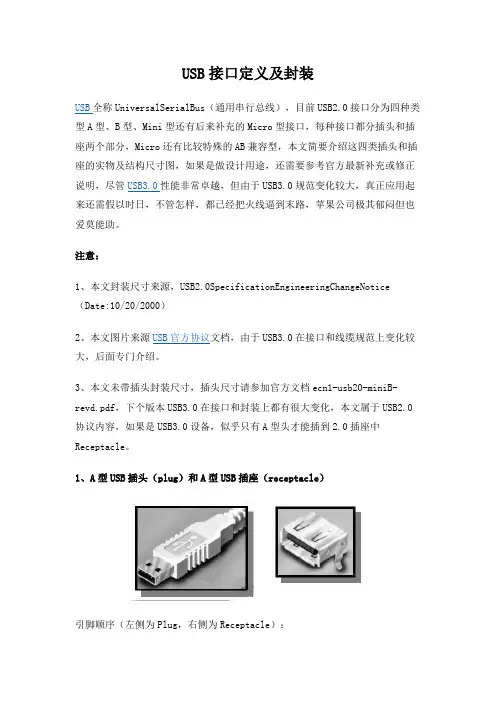 USB接口定义及封装