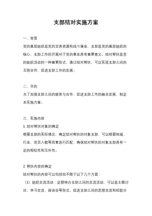 支部结对实施方案