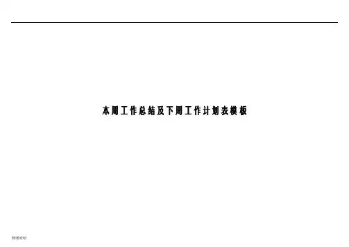 本周工作总结及下周工作计划表模板(包含本周工作总结、下周工作计划及需例会上协调、解决、公布事宜)-精选