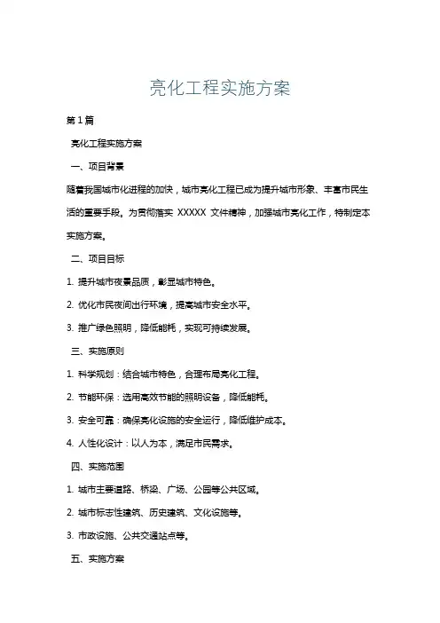 亮化工程实施方案