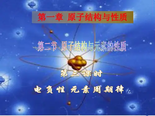 1.2.3《电负性元素周期律》课件人教版高二化学选修3