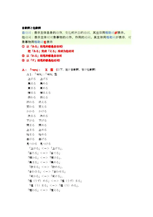 自动词和他动词的区别