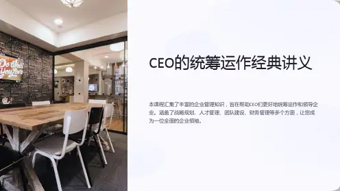 企业管理培训课件：CEO的统筹运作经典讲义