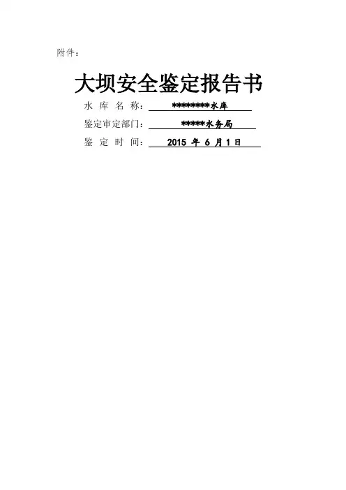 水库大坝安全鉴定报告书