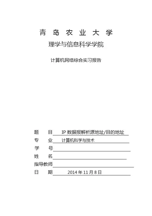 ip数据报解析源地址目的地址
