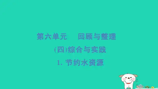 2024六年级数学下册第6单元回顾与整理四综合与实践1节约水资源习题课件冀教版