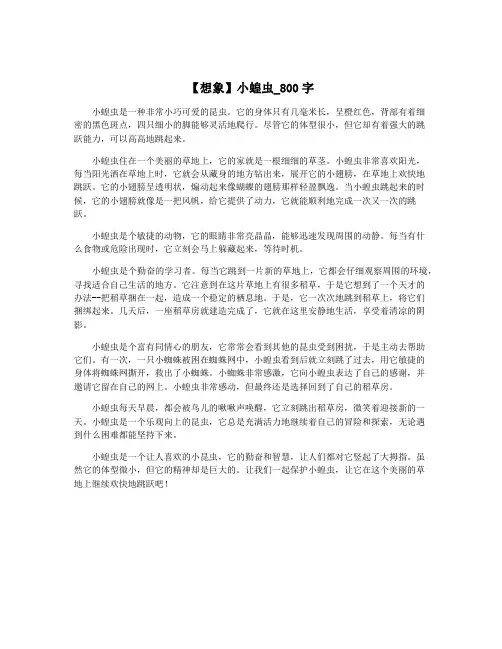 【想象】小蝗虫_800字