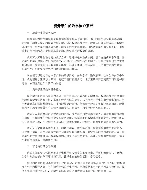 提升学生的数学核心素养
