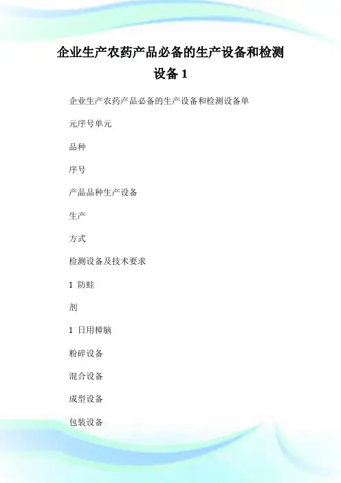 企业生产农药产品必备的生产设备和检测设备1.doc