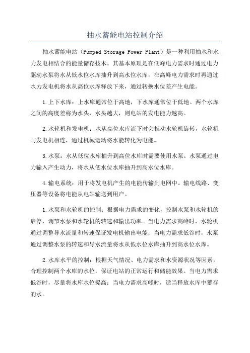 抽水蓄能电站控制介绍