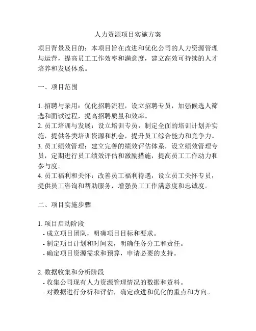 人力资源项目实施方案