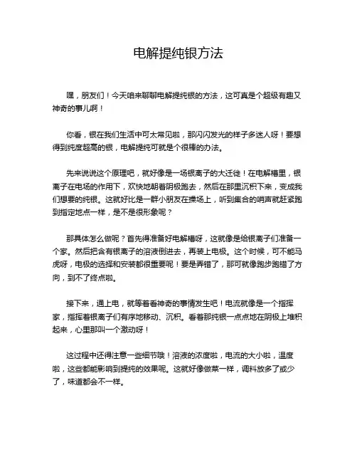 电解提纯银方法