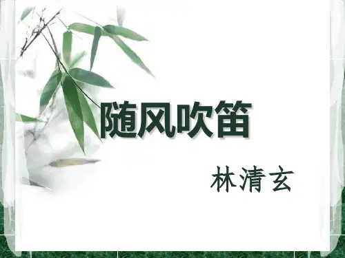 《随风吹笛》林清玄赏析