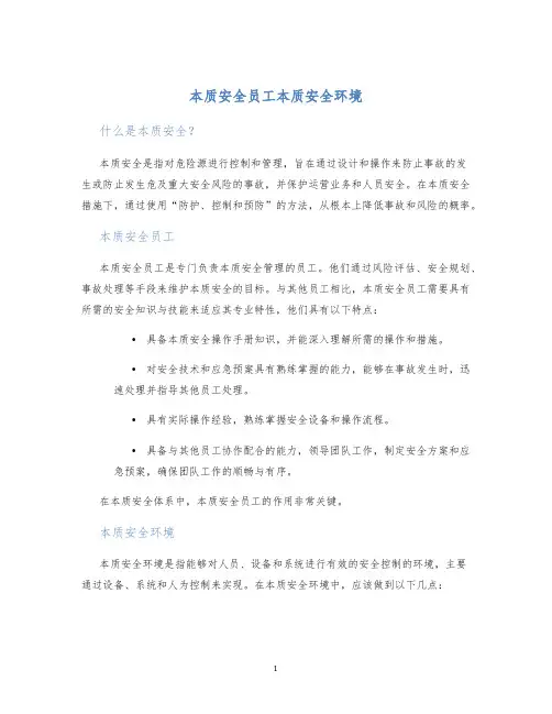 本质安全员工本质安全环境