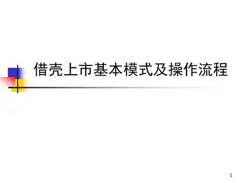 【管理精品】借壳上市基本模式及操作流程