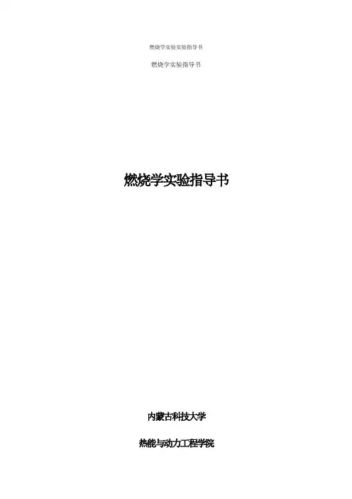 燃烧学实验实验指导书