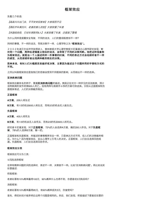 框架效应——精选推荐
