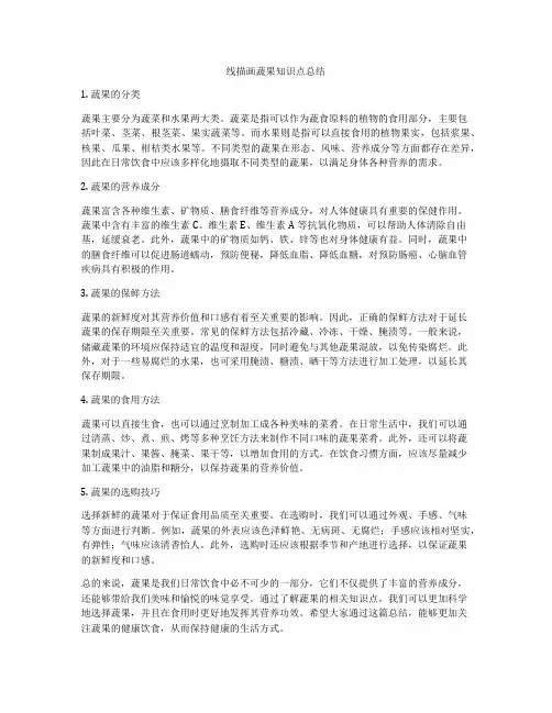 线描画蔬果知识点总结