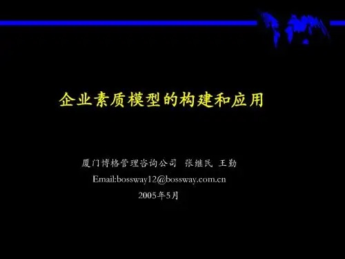 企业素质模型的构建和应用