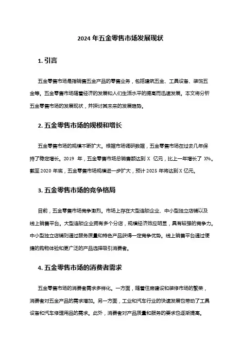 2024年五金零售市场发展现状