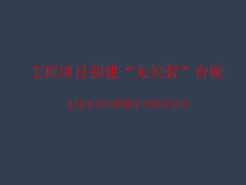 在建工程项目“无欠薪”台账规范化模板