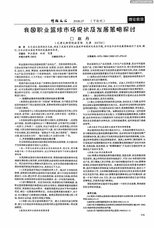 我国职业篮球市场现状及发展策略探讨