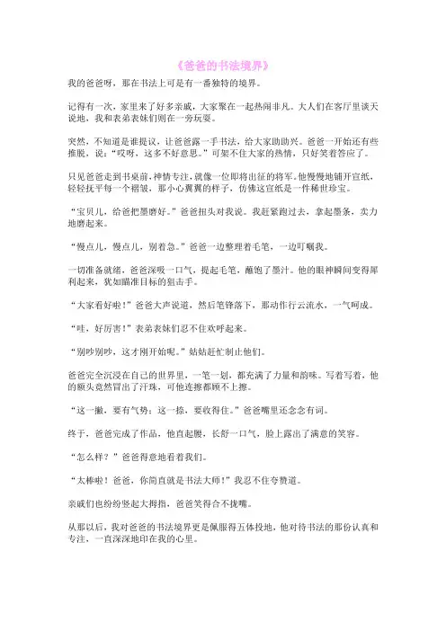 《爸爸的书法境界》