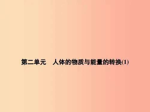 浙江省中考科学生物部分第一篇主题2第二单元人体的物质与能量的转换1课件PPT