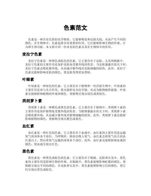 色素范文[新]
