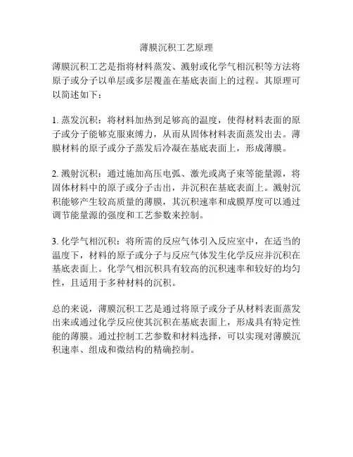 薄膜沉积工艺原理