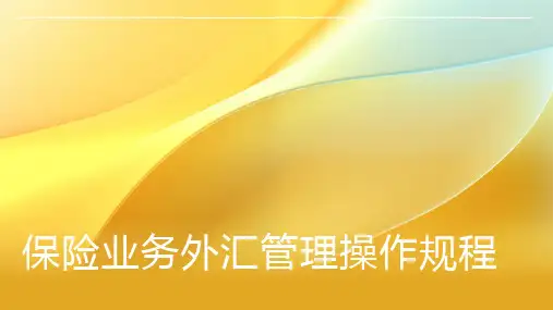 保险业务外汇管理操作规程