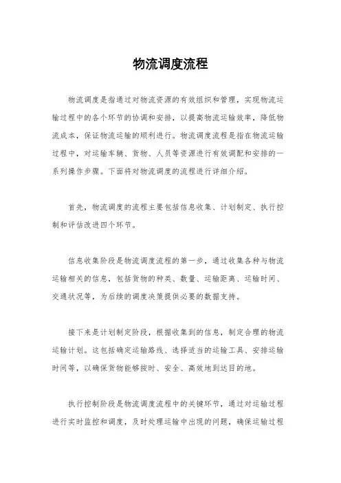 物流调度流程