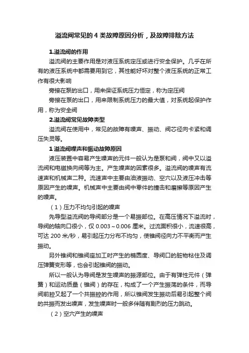 溢流阀常见的4类故障原因分析，及故障排除方法
