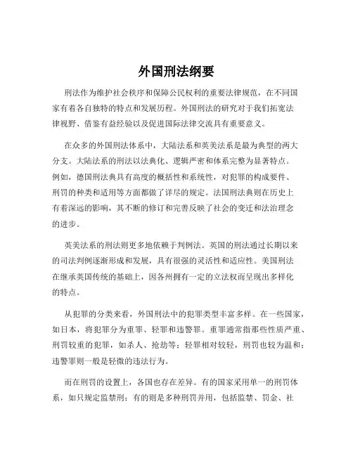外国刑法纲要
