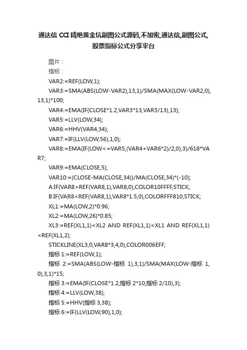 通达信CCI精绝黄金坑副图公式源码,不加密,通达信,副图公式,股票指标公式分享平台