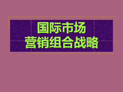 国际市场营销组合策略之国际市场产品策略ppt课件