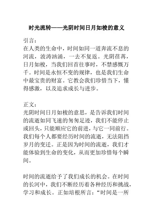 光阴时间日月如梭的意思