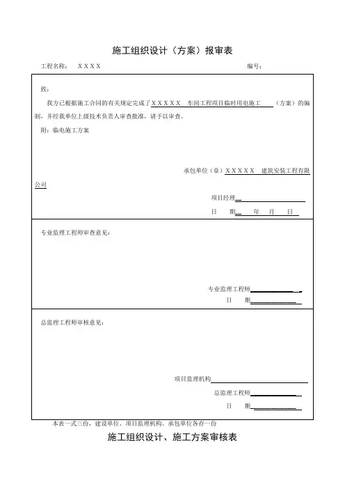 施工组织设计审批表
